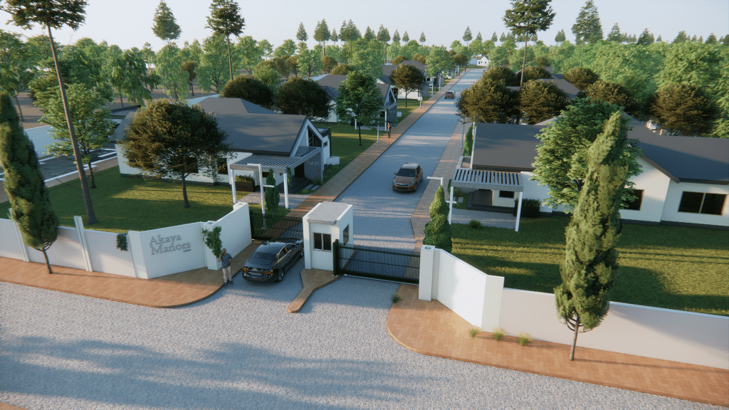 Aerial shot of Akaya Manors